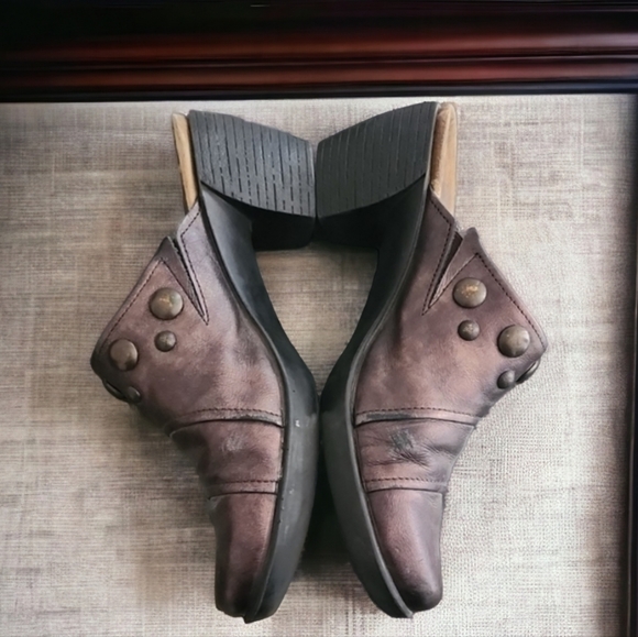 ROMIKA Skyward Clogs Mules 37 7 Metallic Bronze Leather Studded Euro Comfort - Picture 6 of 16